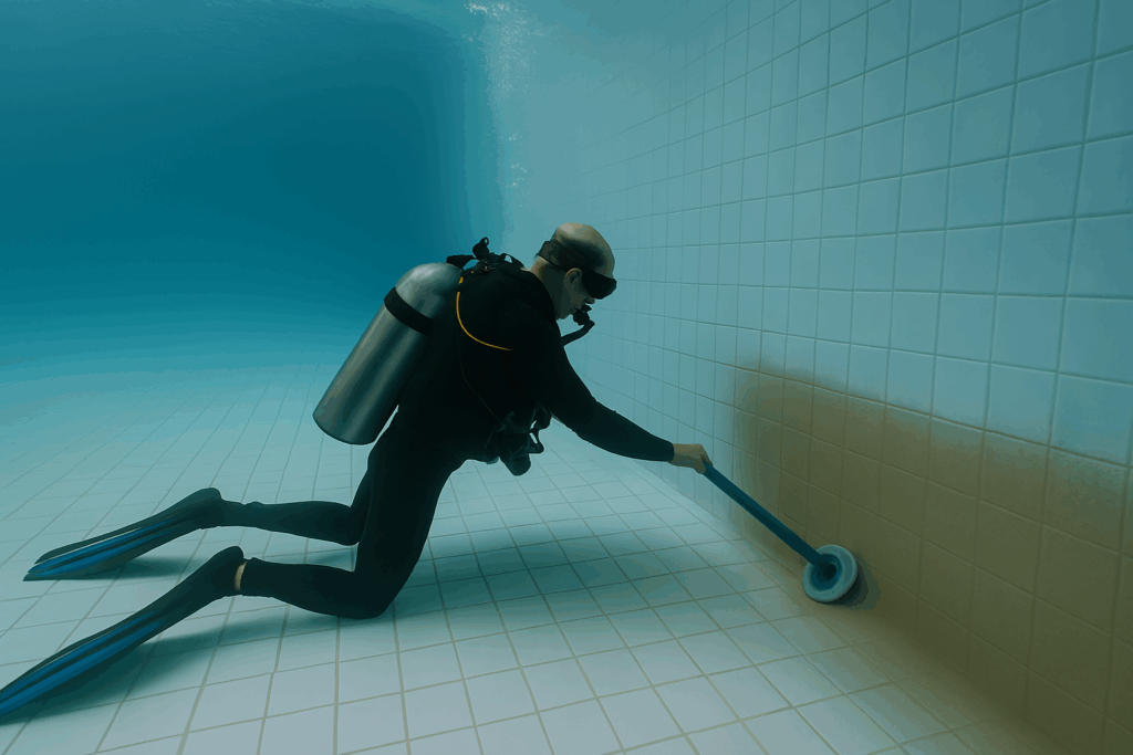 limpieza de cisterna sin vaciarla por buceo